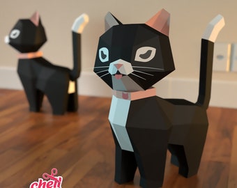 Low Poly Origami Cat  Etsy