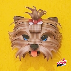 3D Papercraft, Yorkshire papercraft Template, diy papercraft, PDF papercraft, sculpture animal crafts, home decor statue