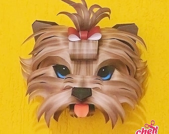 3D Papercraft, Yorkshire papercraft Template, diy papercraft, PDF papercraft, sculpture animal crafts, home decor statue