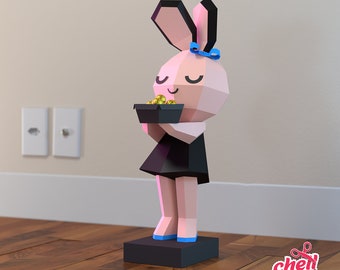 Bunny, 3D Papercraft, Easter Bunny, Bunny Papercraft, Low Poly Bunny, Low poly animal, Paper Rabbit, Easter egg, bunny