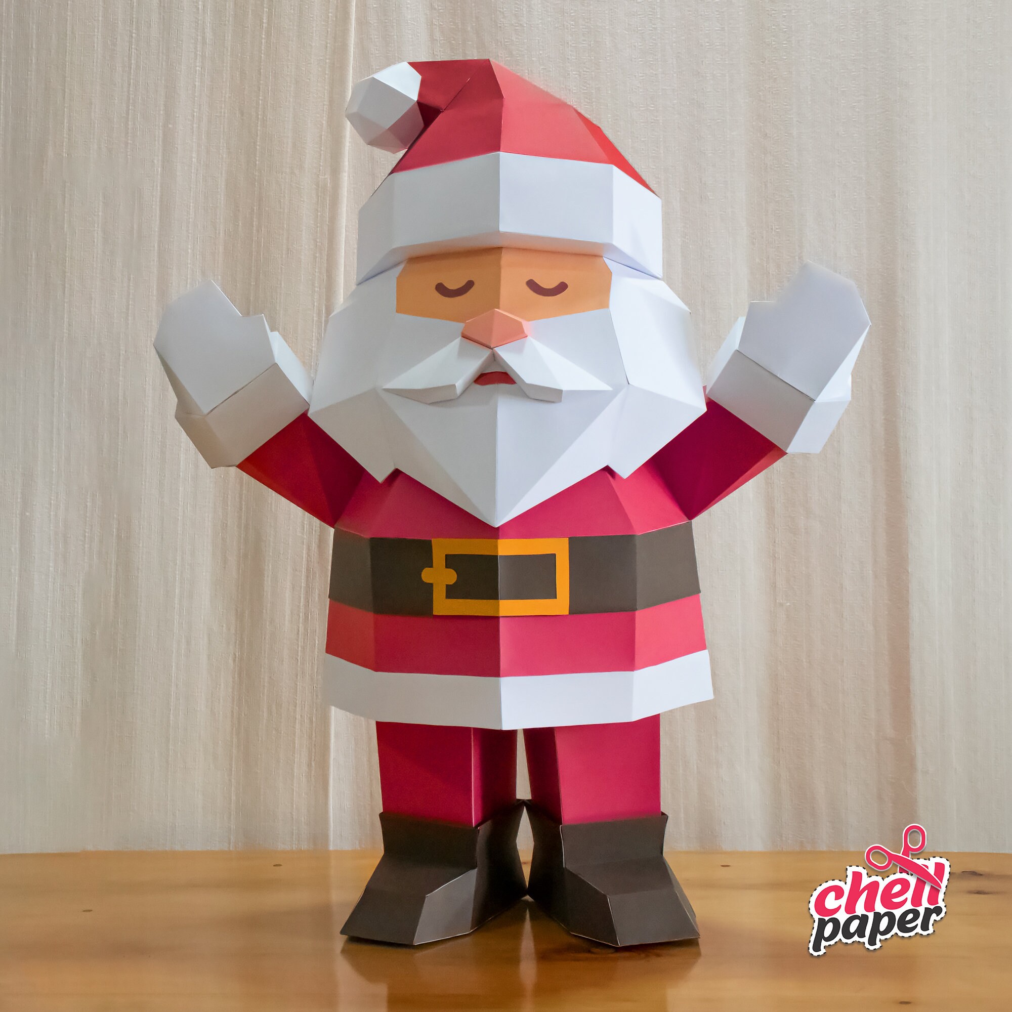 Santa Ramp Paper Red Santa Paper Craft