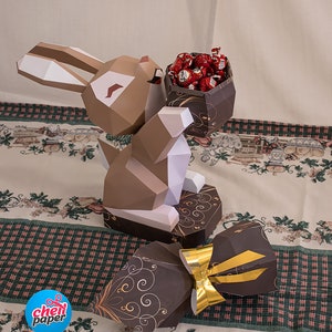 Bunny Papercraft, Low Poly Bunny, Low poly animal, Paper Rabbit, Easter egg, Easter Bunny. Comes with Bonus, Basketball
