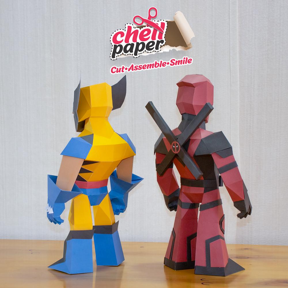 Deadpool Craft Paper Deadpool, Wolverine, Papercraft, Diy, X-men, Hero, Yellow, Handmade ...