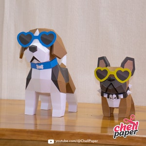 Beagle, papercraft, diy, PitBull, Doberman, Dog art, Handmade, Paper craft, Animal replica, Artistic creation, Bulldog breed, fun