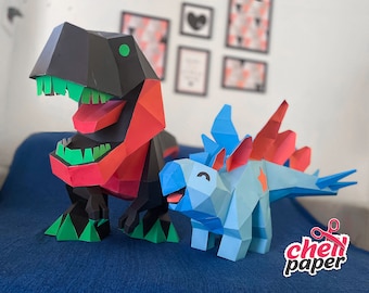 Stegosaurus, Dinosaur, Papercraft, bird, Jurassic, baby, horns, shield, plate, spike, bone, dinosaur, baby shower, child Party, birthday