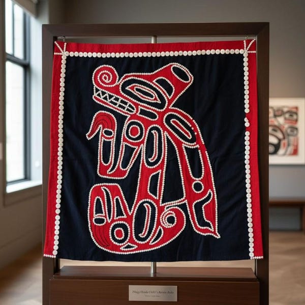 Authentic 1920s Tlingit Wolf Button Blanket - Smithee Collection Provenance