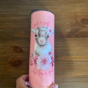 Personalized Goat Tumbler, Just a Girl who Loves Goats 20 oz Skinny Tumbler, Goat Lovers gift, custom gift for goat lover image 7