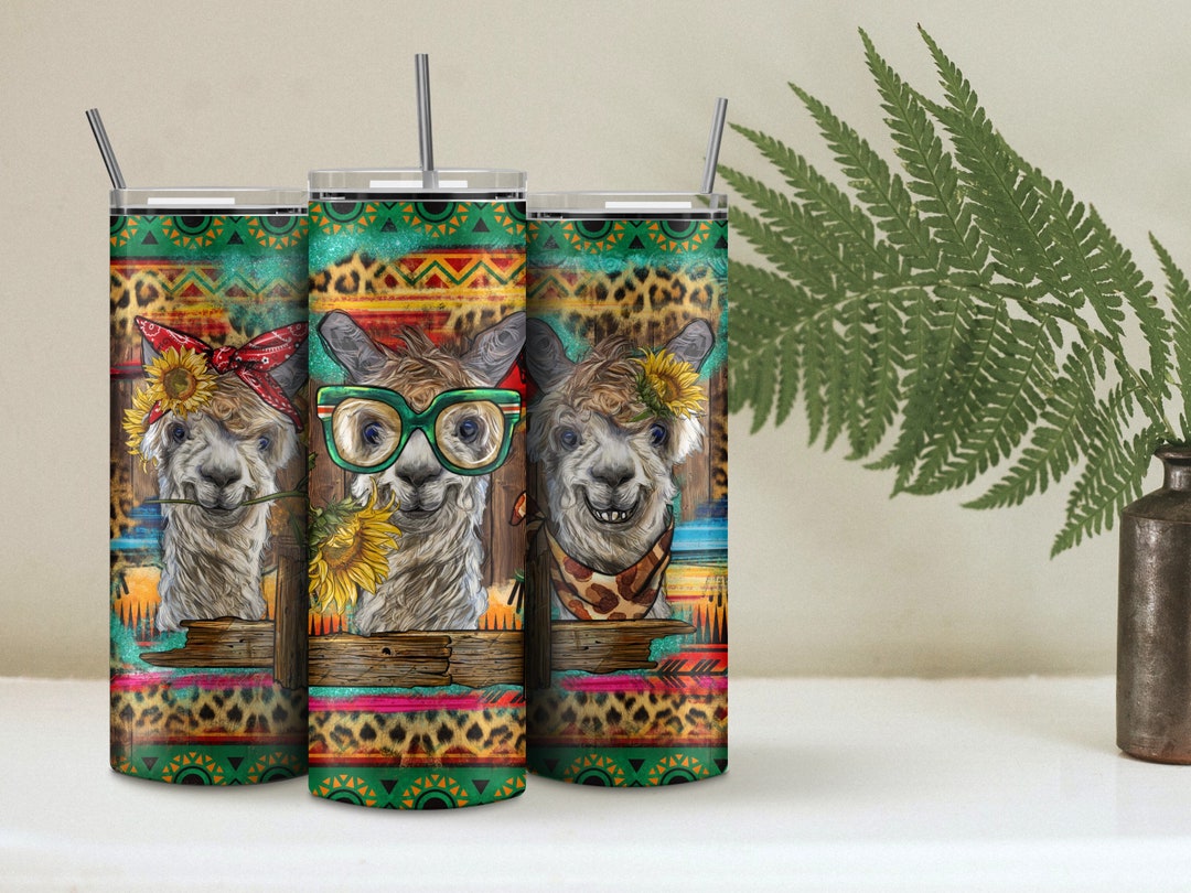 Alpaca Gift, Llama Gift, Western Serape Alpacas Tumbler, Western Llama