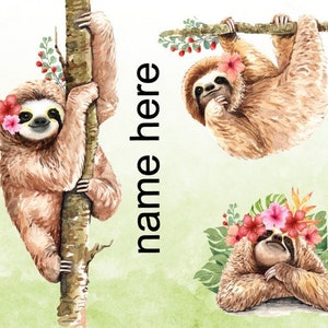 Sloth, Pretty Sloth Design, Floral Sloth Design, Sloth gifts, Sloth gift, SLoth lovers, Sloth Lover, Personalized SLoth gift, CUstom Sloth Gift, Custom Sloth Tumbler, Personalized Sloth Tumbler