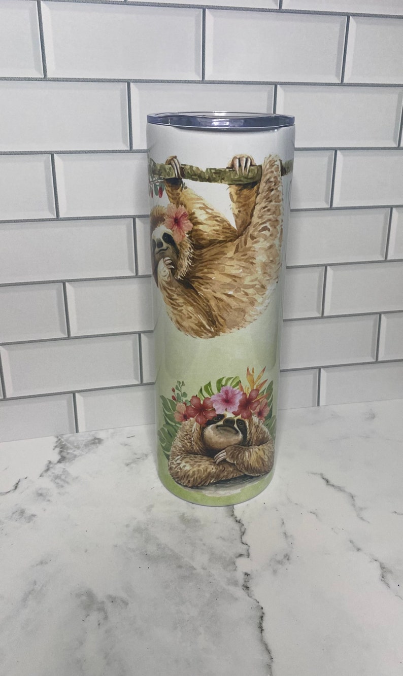 Sloth Tumbler Personalized, Sloth Gifts, Sloth Cup, Sloth Gifts For Women, Sloth Tumbler Cup, Sloth Gifts For Girls, Sloth Cup With Straw image 7