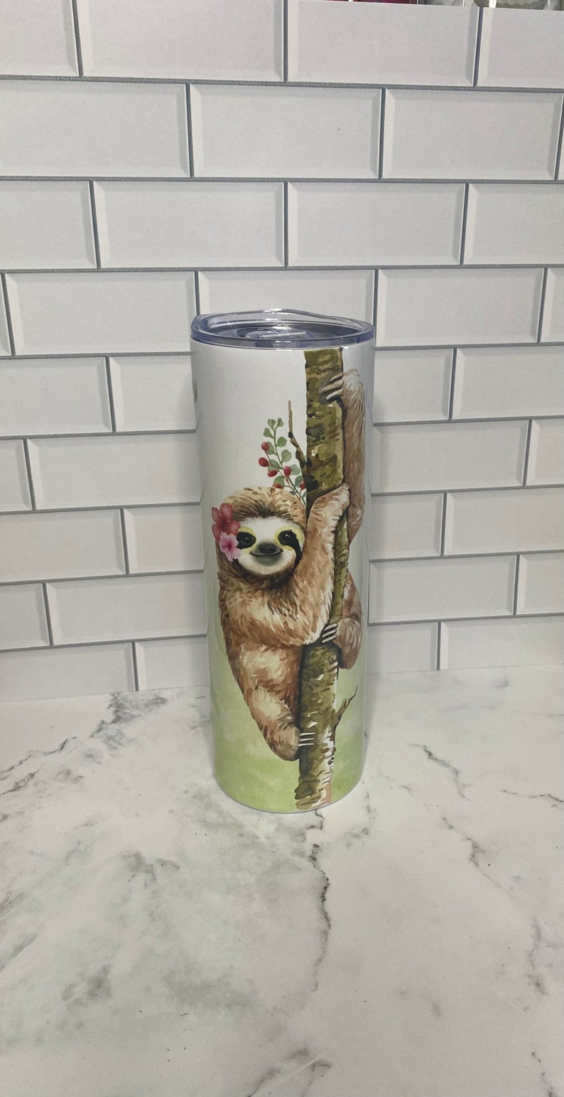 Sloth Tumbler Personalized, Sloth Gifts, Sloth Cup, Sloth Gifts For Women, Sloth Tumbler Cup, Sloth Gifts For Girls, Sloth Cup With Straw image 3