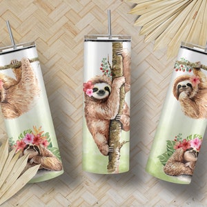 Sloth Tumbler Personalized, Sloth Gifts, Sloth Cup, Sloth Gifts For Women, Sloth Tumbler Cup, Sloth Gifts For Girls, Sloth Cup With Straw image 4