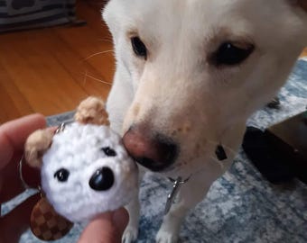 Custom Crochet Dog Keychain: Handmade Pet Charm, Dog Mom Gift