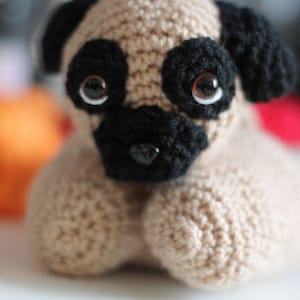 Pug amigurumi plush dog plushie pug dog mom Dog mom present Dog mom gift pug gift for him Handmade crochet plushie for pug dog owner