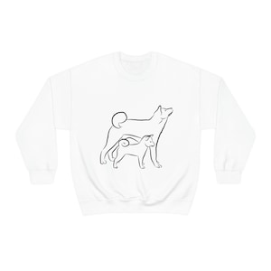 Akita and shiba inu Unisex Heavy Blend Crewneck Sweatshirt