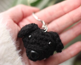 Black Labrador Keyring: Crochet Dog Purse Charm, Lab Gift