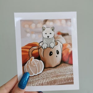 Shiba-pompoen gekruide latte prints