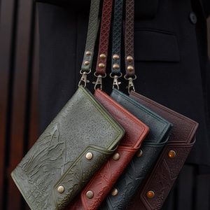 Portafoglio in pelle intagliata a mano, porta biglietti da visita, porta monete, porta carte personalizzato, portafoglio in pelle, portafoglio minimalista, borsa bordeaux