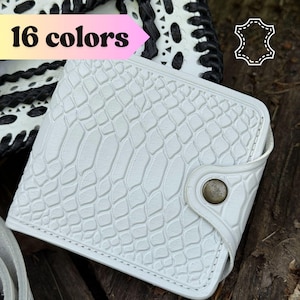 Portafoglio piccolo bianco, portafoglio da donna, portafoglio in pelle, marsupio in pelle, portafoglio minimalista, portasoldi, portafoglio tascabile, portafoglio sottile