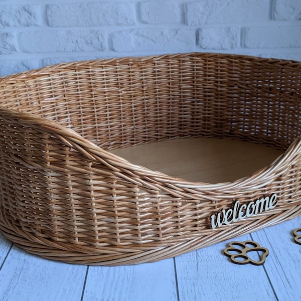 Basket for dogs and cats, small and medium basket for dogs, pet bed, pet basket made of natural material, any size and color
