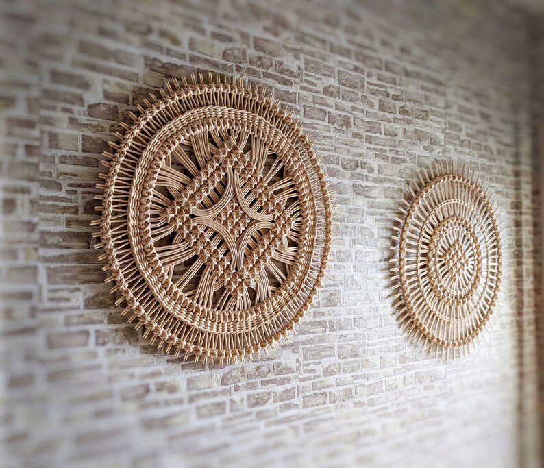 Set of 2 Wall Hanging Baskets Wall Decor Boho Wall Baskets Etsy