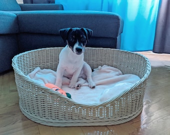Handwoven Pet Bed made with natural material| Personalised Small to XXL Pet Basket|Comfortable Wicker Bed for Cats and Dogs|Gift for Animals