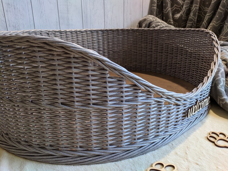 Wicker Dog Bed Dog Bed Custom Pet Bed Dog and Cat Basket Etsy