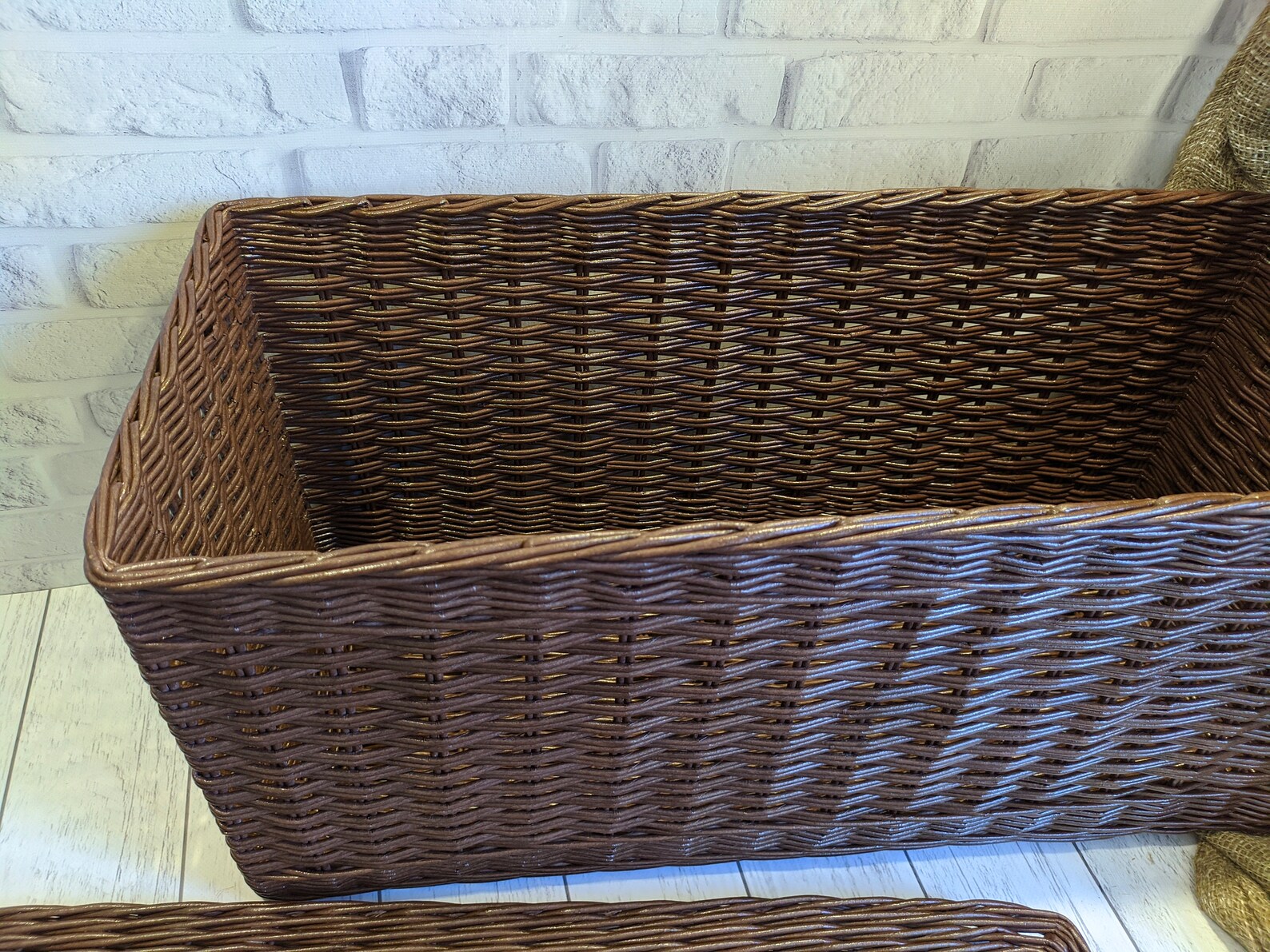Wicker laundry basket rectangular laundry basket laundry Etsy