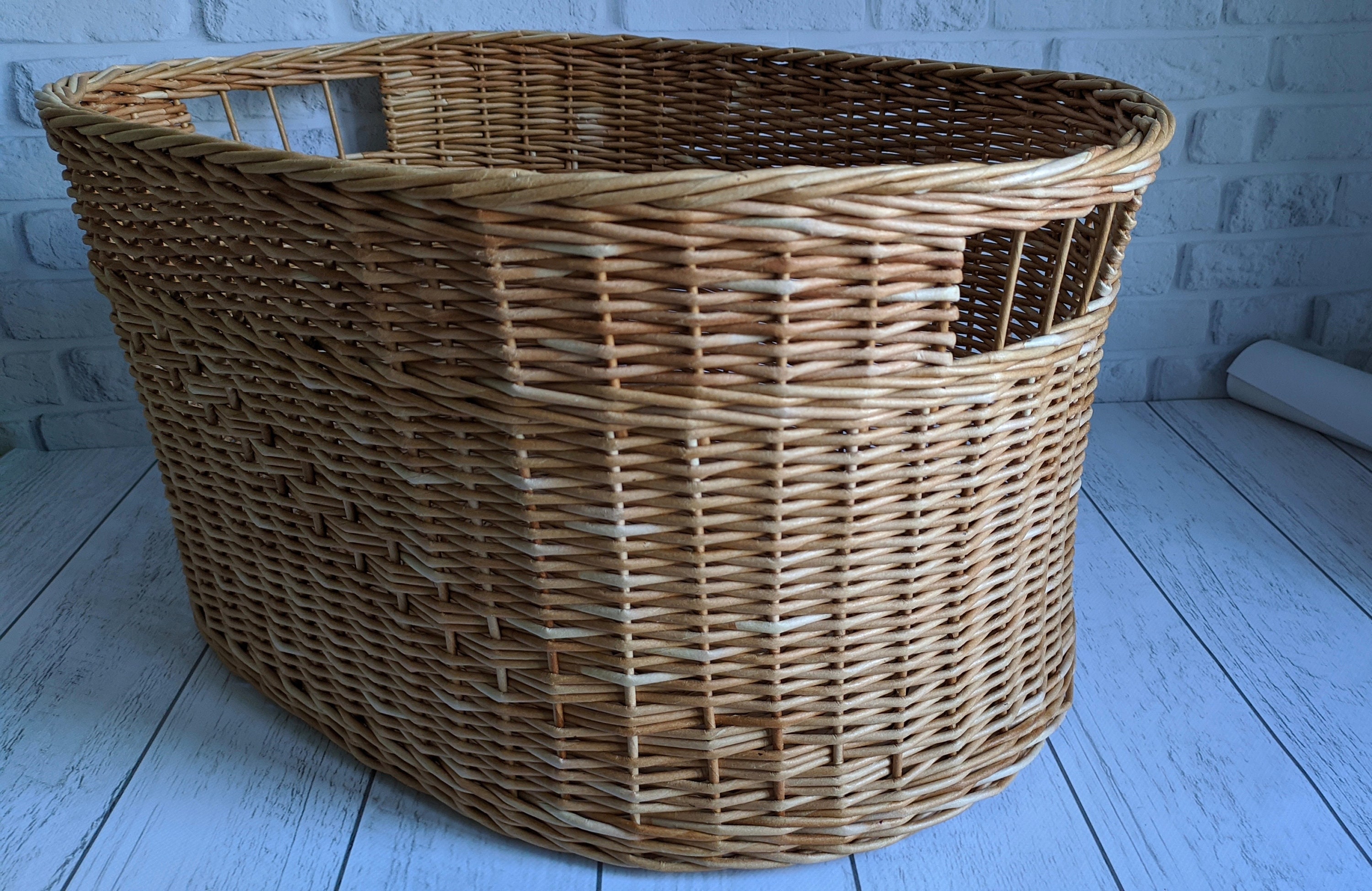 Large Wicker Laundry Basket Large Laundry Basket Oval Basket Etsy