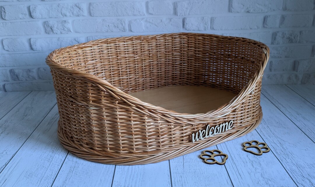 Pet Bed, Basket for Dogs and Cats, Wicker Bed for Dogs, Small Basket