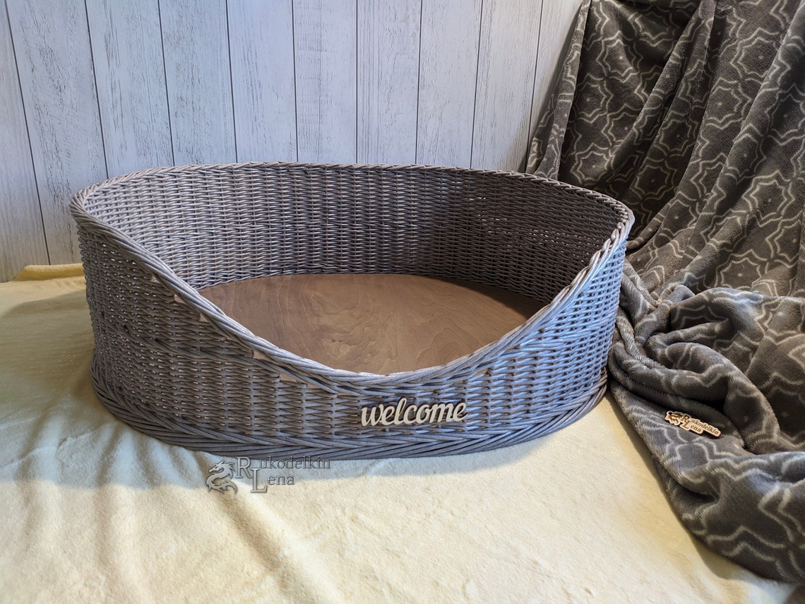 Wicker Dog Bed Dog Bed Custom Pet Bed Dog and Cat Basket Etsy