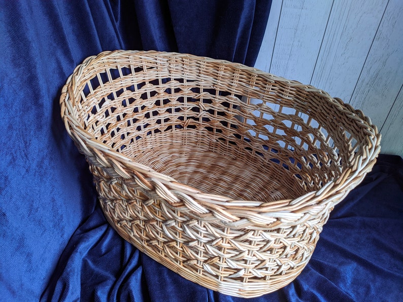 Wicker Basket for Laundry Oval Basket for Blanket and Etsy