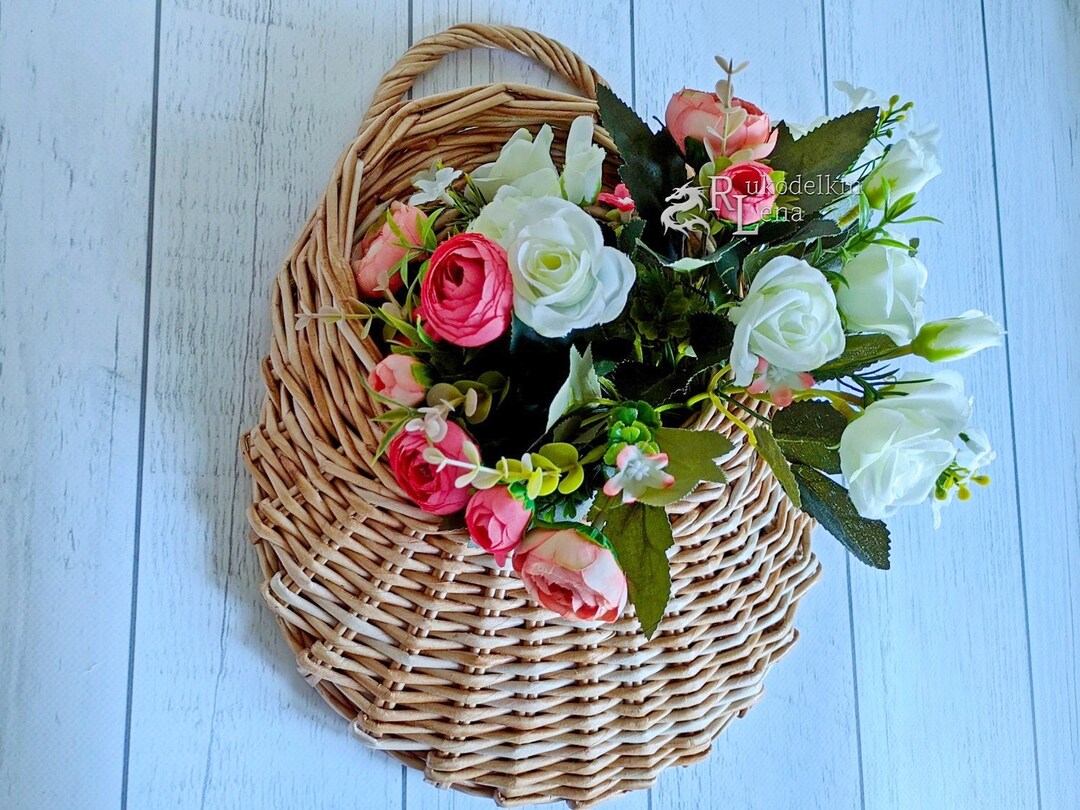 Hanging Basket, Door Decor,any Color, Wicker Basket, Kitchen Decor