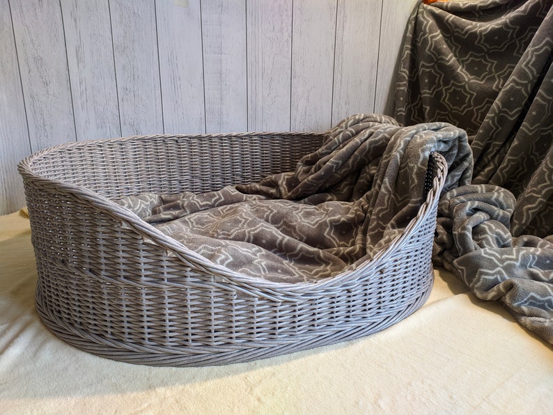 Wicker dog bed small size dog basket pet bed basket for Etsy