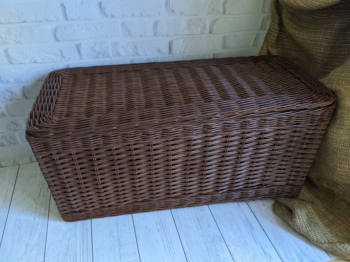 Wicker laundry basket rectangular laundry basket laundry Etsy