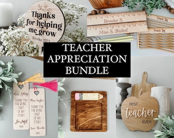 Teacher Appreciation Gift Bundle SVG, Teacher Appreciation SVG, Laser Ready File, Glowforge Ready File, Laser Ready SVG, Teacher Svg