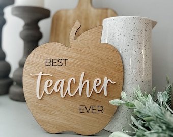 Beste leraar ooit SVG, leraar cadeau SVG, leraar bedankt SVG, beste leraar ooit bestand, laser ready bestand, Glowforge leraar bestand, leraar