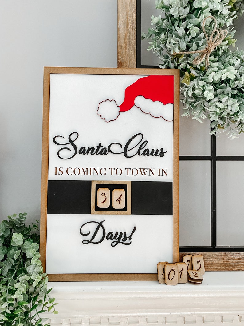 Christmas Laser Countdown, Christmas Countdown SVG, Glowforge Christmas Countdown, Laser File, Christmas Laser File, Laser SVG File image 1