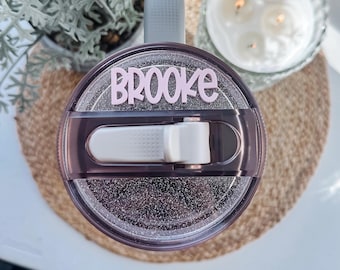 Stanley Pro Tour Name Topper, Stanley Leakproof Lid Topper, Stanley Topper Tag, ProTour Tumbler Tag, Adhesive Name Plate, Flip Straw Lid Tag