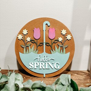 Hello Spring Round, Hello Spring SVG, Glowforge SVG File, Glowforge Spring SVG, Laser Ready File, Spring Sign Svg, Spring Laser File
