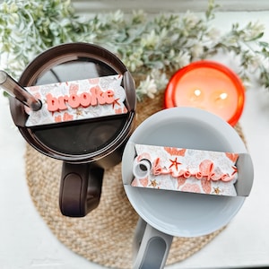 Sea Coral Stanley Topper, Summer Stanley Topper, Summer Stanley Name Plate, Custom Stanley Name Plate, Stanley Tumbler Tag, Stanley Cup