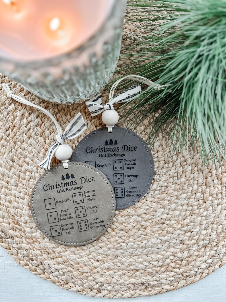 Christmas Exchange Ornament, White Elephant Ornament, Dice Gift