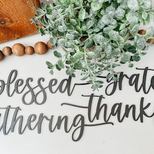 DIGITAAL BESTAND, Tabelwoorden SVG, Herfst Tabel Woorden, Glowforge Laser Bestand, Laser Gesneden Bestand, Thanksgiving Tafelwoorden, Thanksgiving Laser Bestand