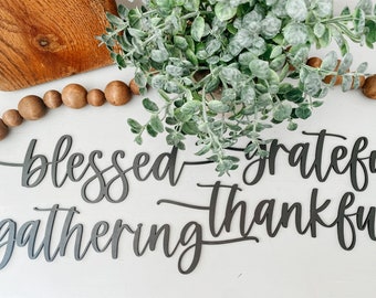 DIGITAL FILE, Table Words SVG, Fall Table Words, Glowforge Laser File, Laser Cut File, Thanksgiving Table Words, Thanksgiving Laser File