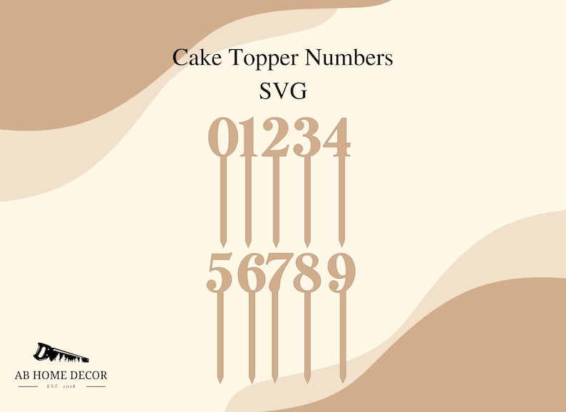 Cake Topper SVG, Cake Topper Numbers SVG, Glowforge Ready File, Laser ...