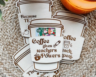 Titular de la tarjeta de regalo de café, Semana de agradecimiento al maestro, Regalo de agradecimiento al maestro, Titular de la tarjeta de regalo, Titular de la tarjeta de regalo del maestro, Tarjeta de regalo de café