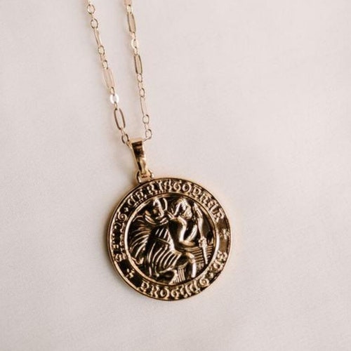 Saint Christopher Necklace 24k Gold 