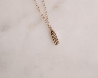 Gold-Filled Pill Charm Necklace: 'Chill' Pendant, Handmade Jewelry