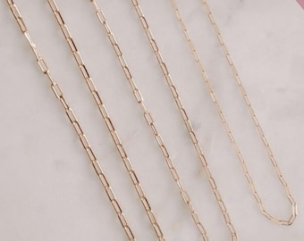 18k Gold Filled Paperclip Chain: Layering Necklace