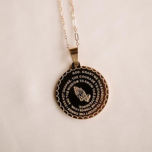 24k Gold Lords Prayer Serenity Prayer Münze Anhänger Halskette